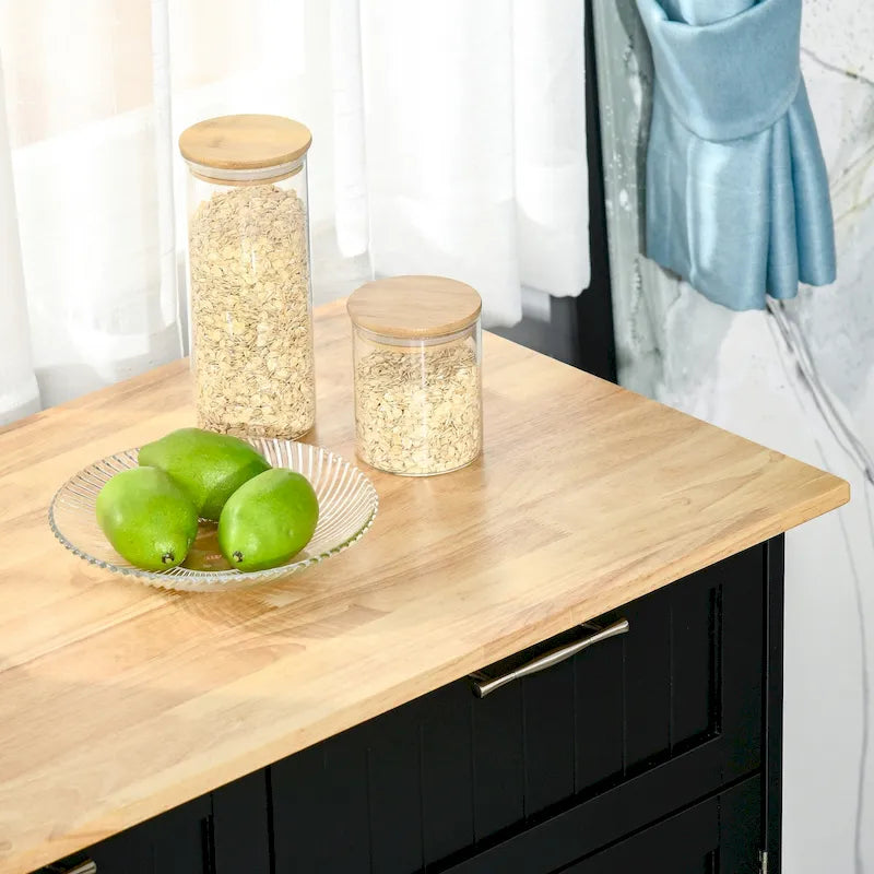 Îlot de cuisine roulant moderne de 104 cm avec rangement