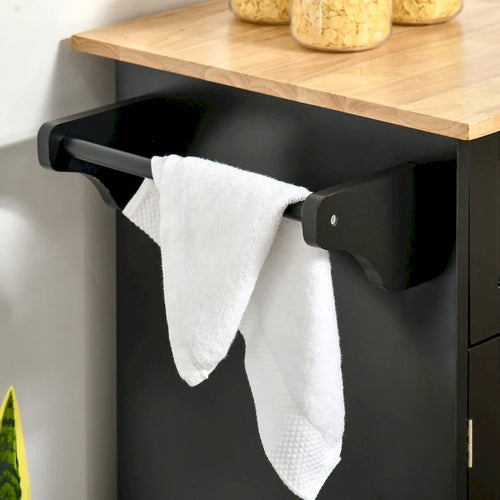 Îlot de cuisine roulant moderne de 104 cm avec rangement