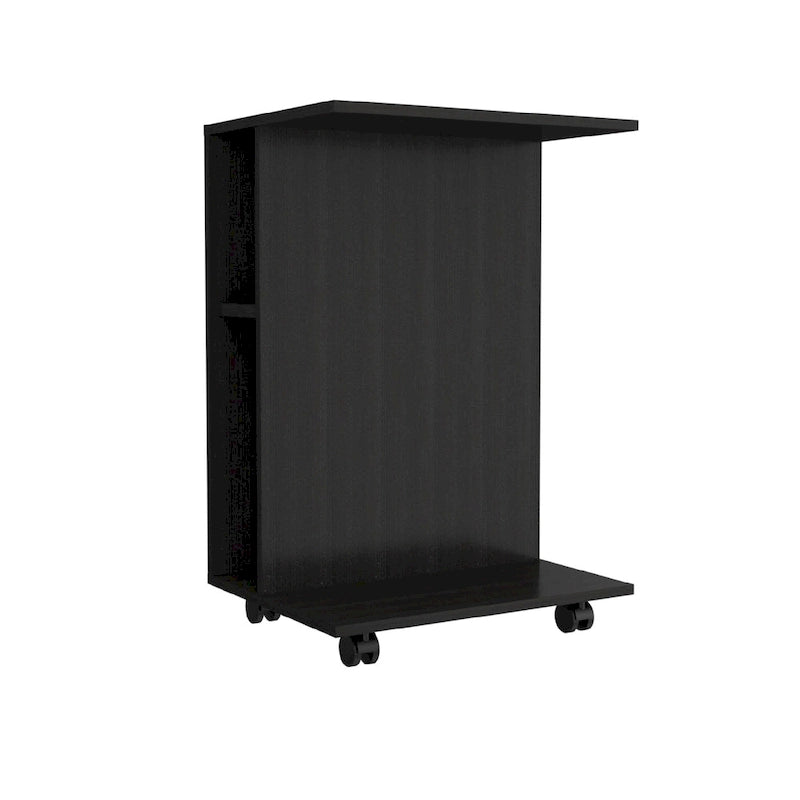 Chariot de bar avec casier à vin, armoire à 1 porte et 6 porte-bouteilles, 60x37,5x82 cm.