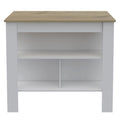3-Shelf Wooden Casual Kitchen Island with Storage