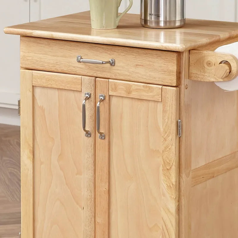 Chariot de cuisine en bois marron avec rangement 74 x 48 x 86 cm