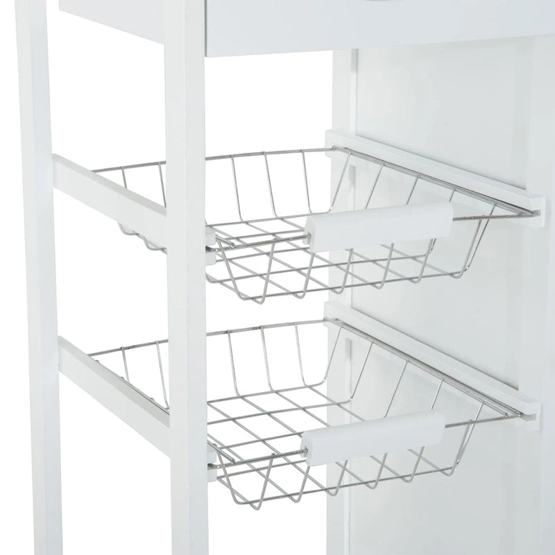 28 White Rolling Kitchen Trolley Serving Cart