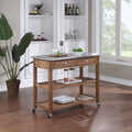 Chariot de cuisine en acier inoxydable brossé avec tiroirs de rangement et roues