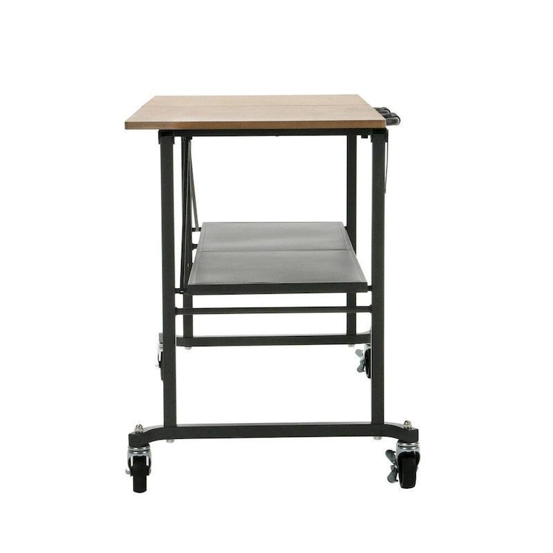 Établi utilitaire pliant gris avec roulettes verrouillables