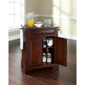 Crosley LaFayette Solid Black Granite Top Portable Kitchen Island in Vintage Mahogany Finish - 31 W x 18 D x 35 H