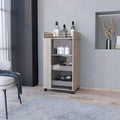 Dessertes de bar en verre avec porte-bouteilles et roulettes Gris clair