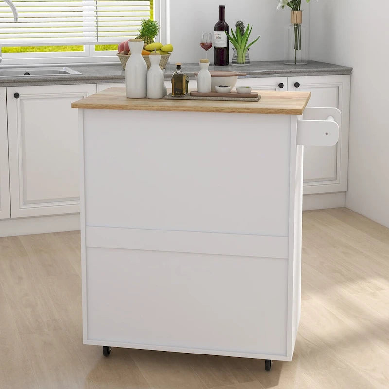 Kitchen island rolling trolley cart