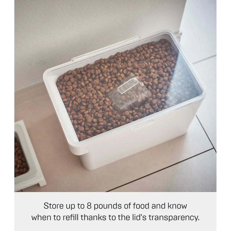 Contenant hermétique pour aliments pour animaux avec pelle et couvercle à clip