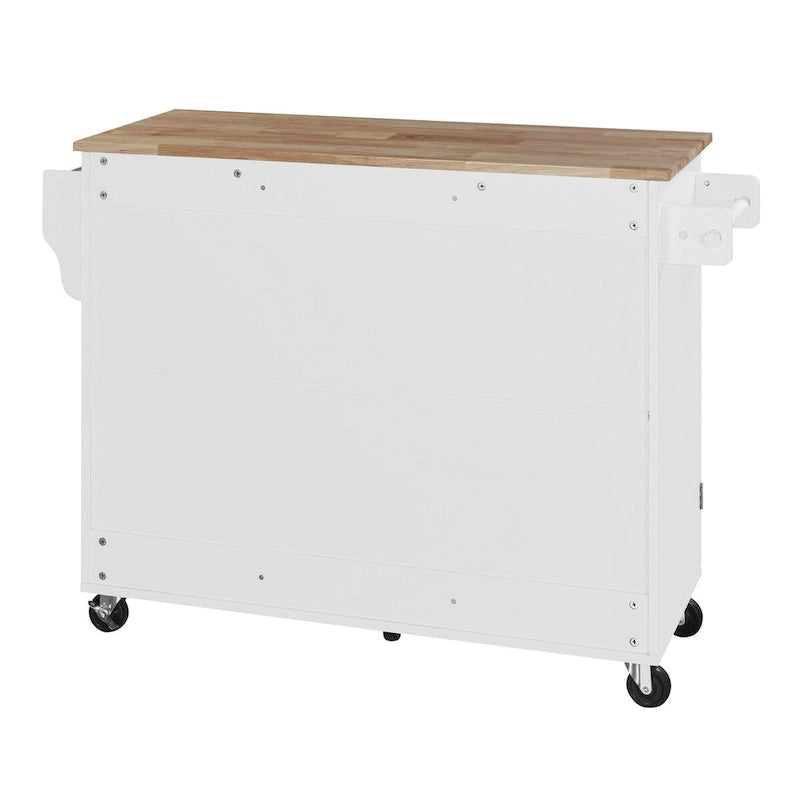 50 in. W Kitchen Island with 3 Drawer, 2 Slide-Out Shelf and Internal Storage Rack