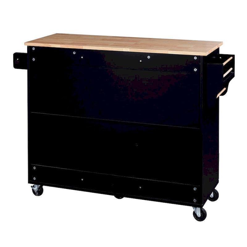50 in. W Kitchen Island with 3 Drawer, 2 Slide-Out Shelf and Internal Storage Rack
