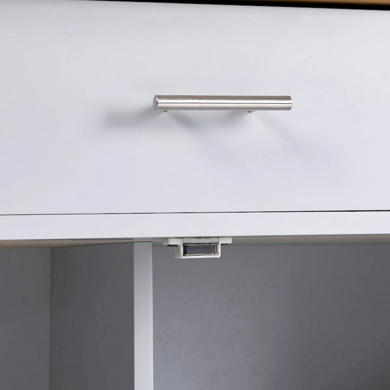 Rolling Kitchen Island with Divider and Internal Storage Rack