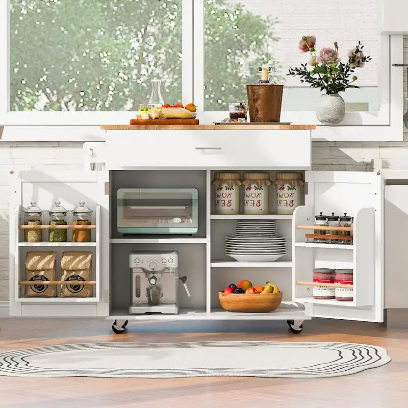 Rolling Kitchen Island with Storage