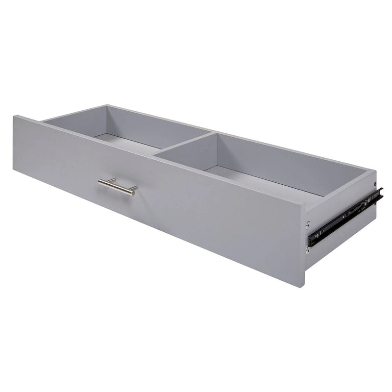 Rolling Kitchen Island with Storage, Drop Leaf Top, Locking Wheels, Grey