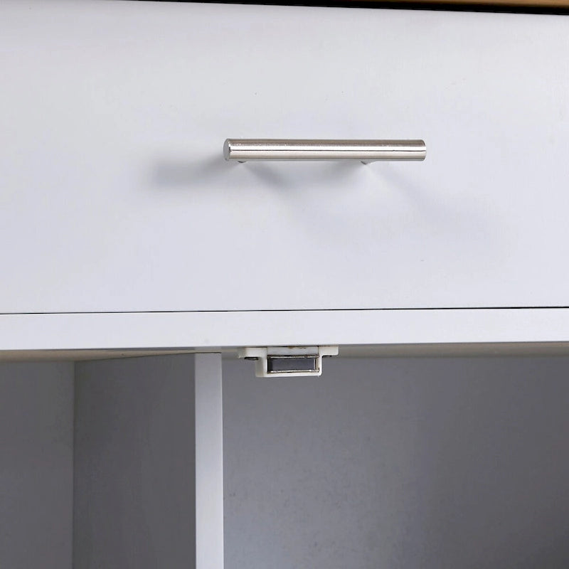 Rolling Kitchen Island with Storage, Drop Leaf Top, Locking Wheels, Grey