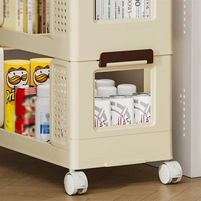 Chariot de rangement roulant à 3 niveaux avec roulettes Tiroirs Organisateur multifonctionnel