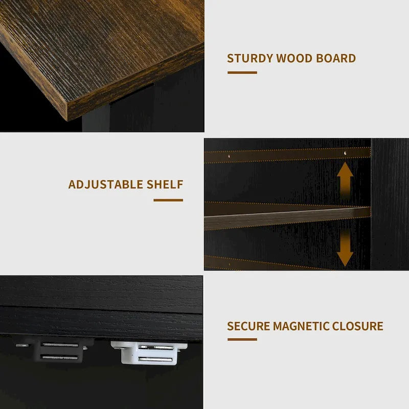 Rolling Kitchen Island on Wheels with Drawer Open Shelves and Doors